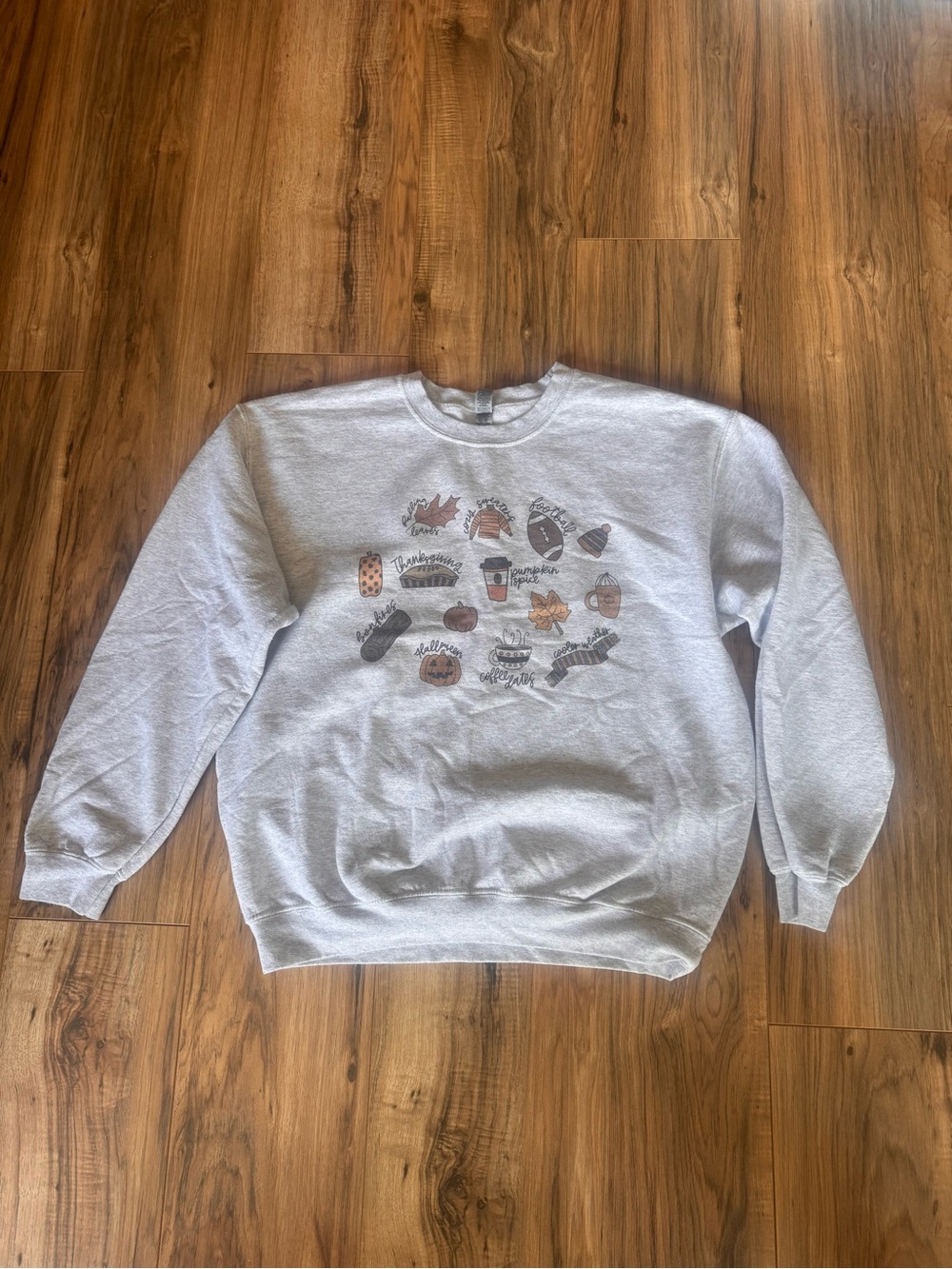 Fall Graphic Sweatshirt - Light Gray - Picture 3 of 5
